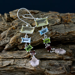 Multi-Spanish-Eun-ji-multiple-Dangle-multicolor-Silver-Earring