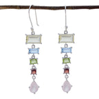 Multi-Spanish-Eun-ji-multiple-Dangle-multicolor-Silver-Earring