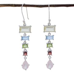 Multi-Spanish-Eun-ji-multiple-Dangle-multicolor-Silver-Earring