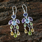Multi-Russian-Wen-multiple-Dangle-multicolor-925-Sterling-Silver-Earring