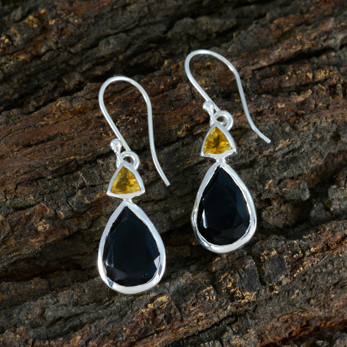 Multi-African-Camila-Toi-et-Moi-Dangle-multicolor-925-Sterling-Silver-Earring