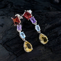 Multi-Turkish-María-quarter-Stud-multicolor-92.5-Silver-Earring