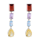 Multi-Turkish-María-quarter-Stud-multicolor-92.5-Silver-Earring