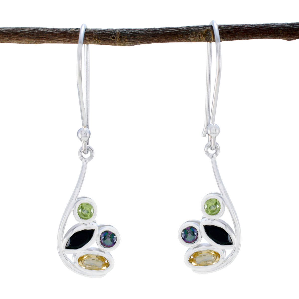 Multi-Australian-Addison-quarter-Dangle-multicolor-Sterling-Silver-Earring Huvudsaklig produktbild