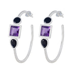 Multi-German-Violet-Trilogy-Stud-multicolor-Silver-Earring