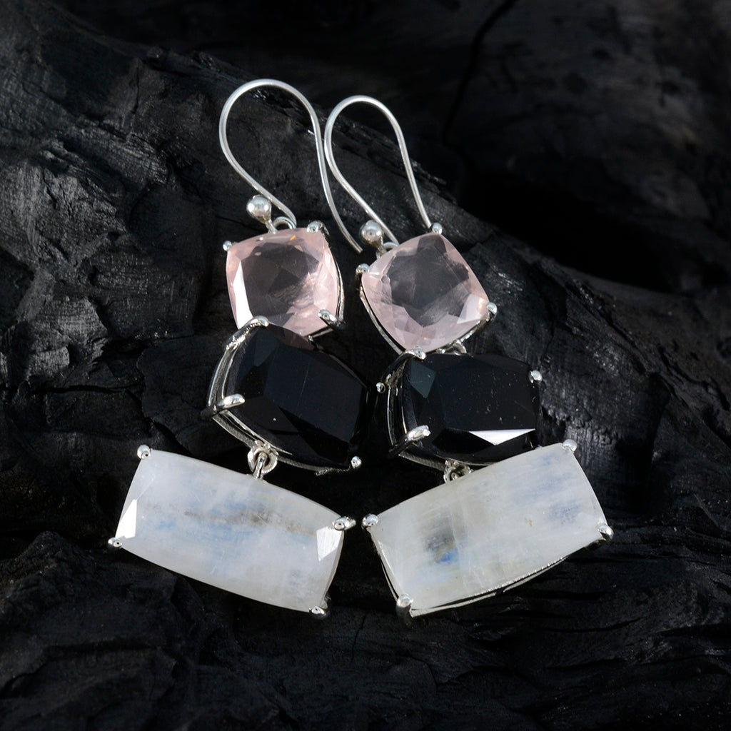 Multi-Korean-Milagros-Trilogy-Dangle-multicolor-Silver-Earring