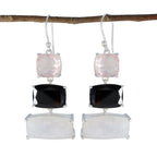 Multi-Korean-Milagros-Trilogy-Dangle-multicolor-Silver-Earring