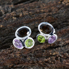 Multi-Egyptian-Jia-multiple-Stud-multicolor-Silver-Earring