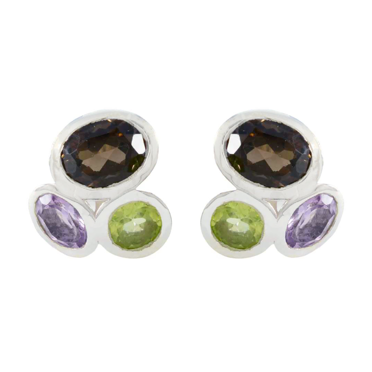 Multi-Egyptian-Jia-multiple-Stud-multicolor-Silver-Earring メイン画像