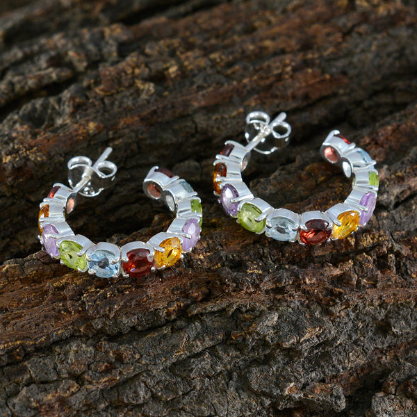 Multi-Italian-Lorena-multiple-Stud-multicolor-Silver-Earring