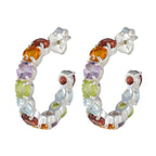 Multi-Italian-Lorena-multiple-Stud-multicolor-Silver-Earring