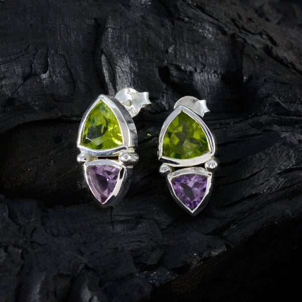 Multi-Latin-American-Victoria-Toi-et-Moi-Stud-multicolor-925-Sterling-Silver-Earring