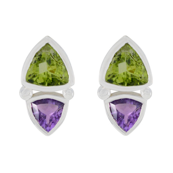 Multi-Latin-American-Victoria-Toi-et-Moi-Stud-multicolor-925-Sterling-Silver-Earring