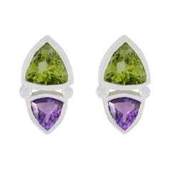 Multi-Latin-American-Victoria-Toi-et-Moi-Stud-multicolor-925-Sterling-Silver-Earring