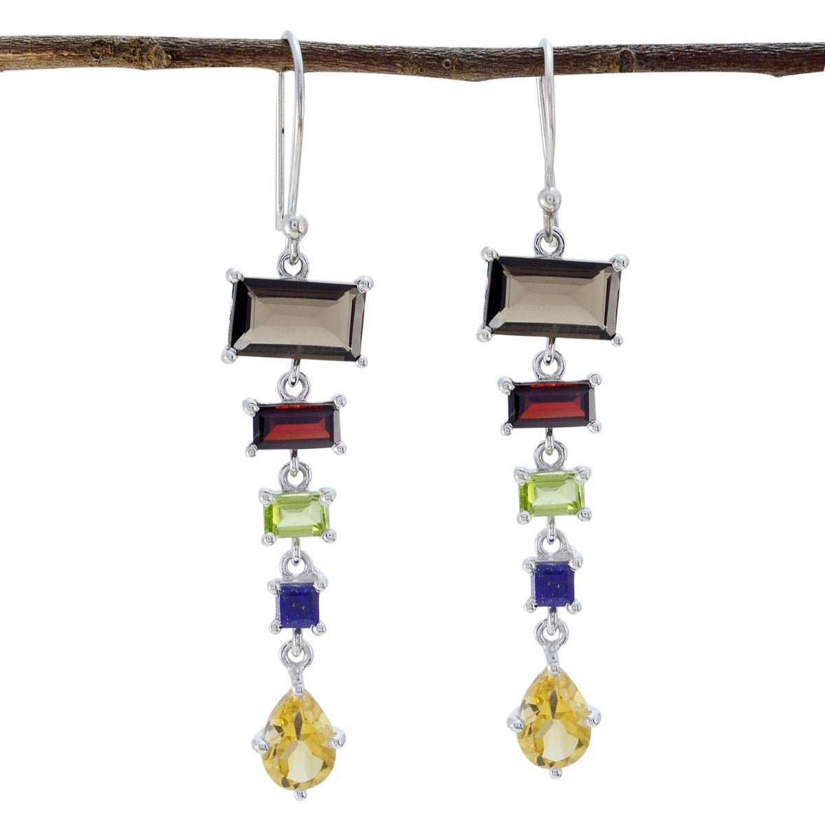 Multi-Korean-Jiwoo-multiple-Dangle-multicolor-Sterling-Silver-Earring
