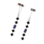 Multi-Japanese-Li-Lee-multiple-Dangle-multicolor-Silver-Earring
