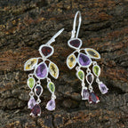 Multi-Moroccan-Xiu-multiple-Dangle-multicolor-Silver-Earring