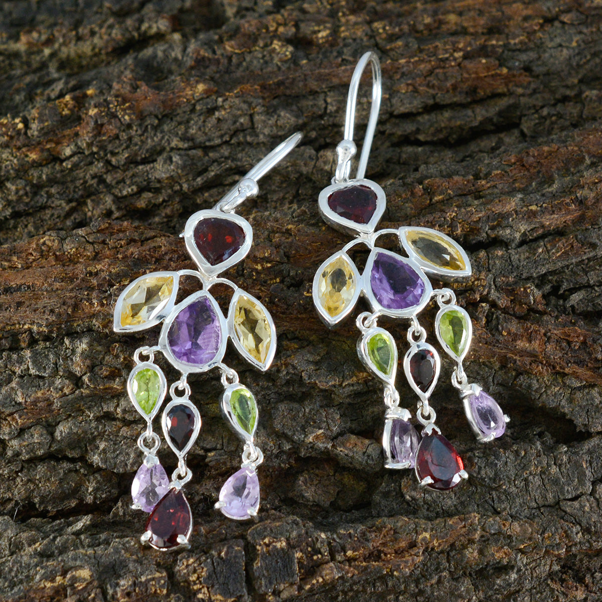 Multi-Moroccan-Xiu-multiple-Dangle-multicolor-Silver-Earring