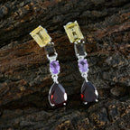 Multi-Italian-Mariana-quarter-Stud-multicolor-925-Sterling-Silver-Earring