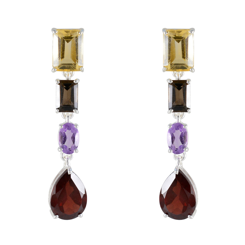 Multi-Italian-Mariana-quarter-Stud-multicolor-925-Sterling-Silver-Earring