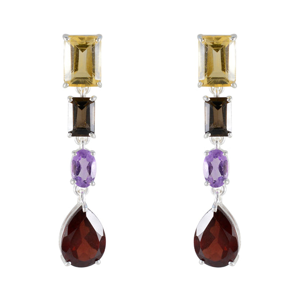 Multi-Italian-Mariana-quarter-Stud-multicolor-925-Sterling-Silver-Earring