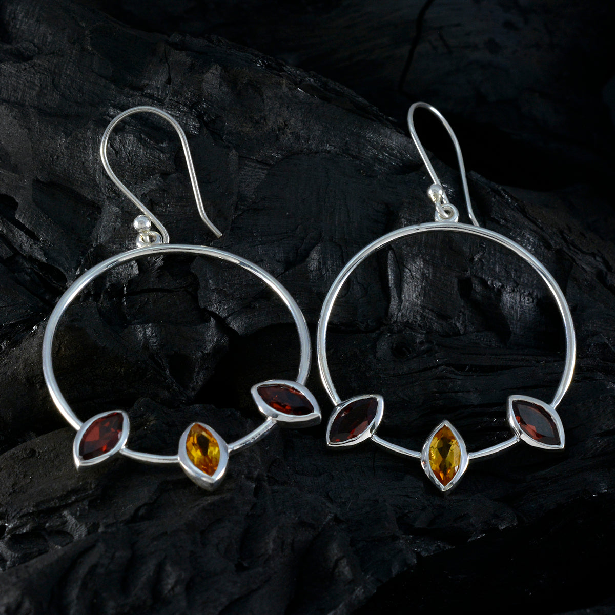 Multi-Spanish-Mila-Trilogy-Dangle-multicolor-Sterling-Silver-Earring