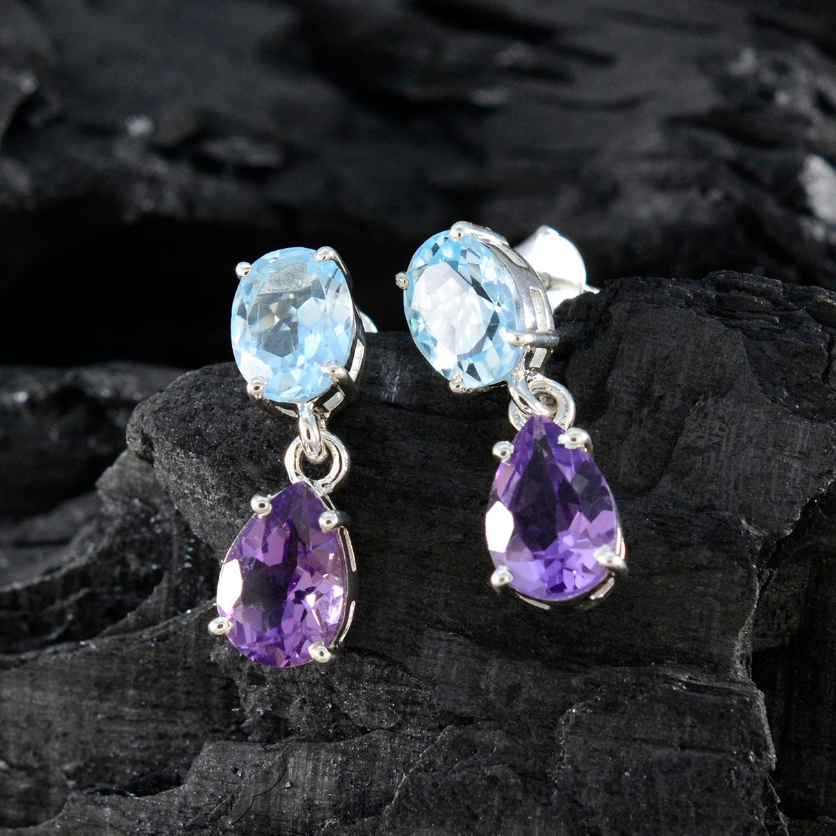 Multi-American-Rileey-multiple-Stud-multicolor-925-Sterling-Silver-Earring