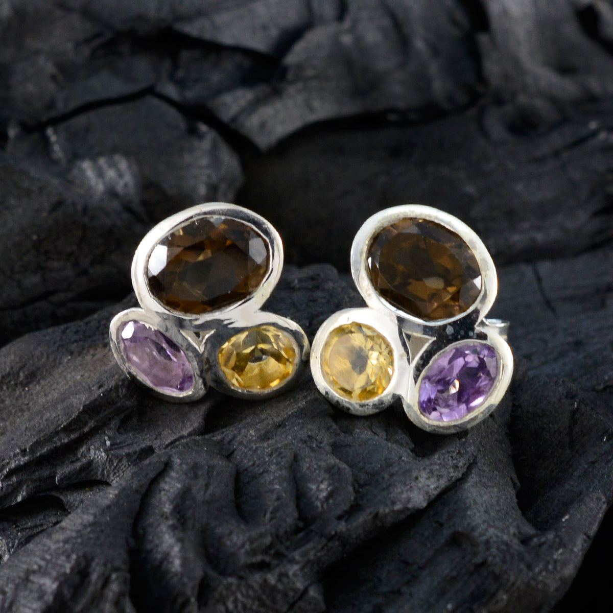 Multi-Spanish-Dayana-Trilogy-Stud-multicolor-925-Sterling-Silver-Earring