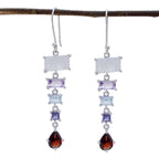 Multi-Egyptian-Bella-multiple-Dangle-multicolor-Silver-Earring