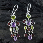 Multi-Egyptian-Yan-multiple-Dangle-multicolor-Sterling-Silver-Earring