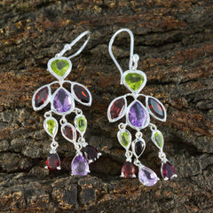 Multi-Egyptian-Yan-multiple-Dangle-multicolor-Sterling-Silver-Earring
