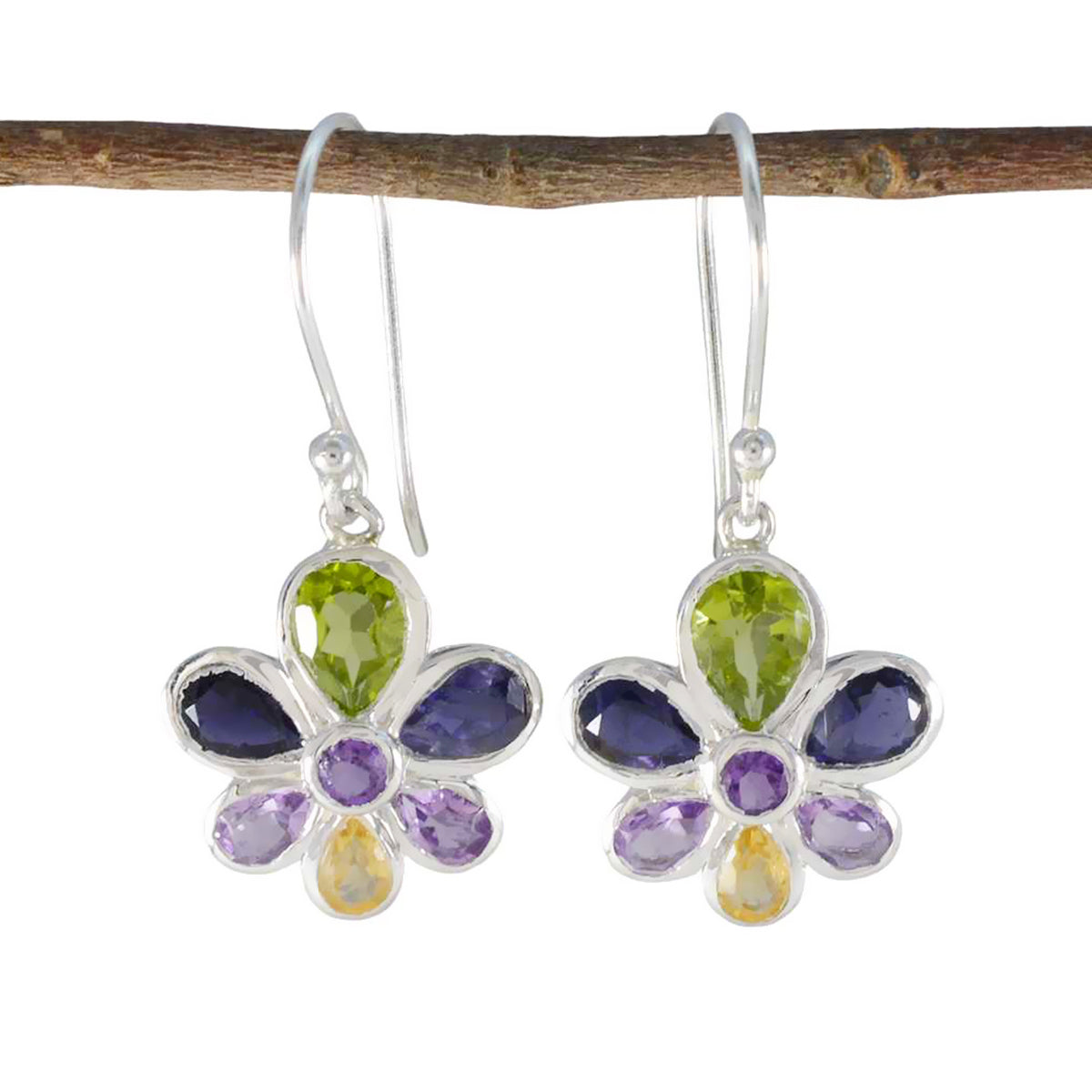 Multi-German-Joaquina-multiple-Dangle-multicolor-925-Sterling-Silver-Earring Immagine principale del prodotto