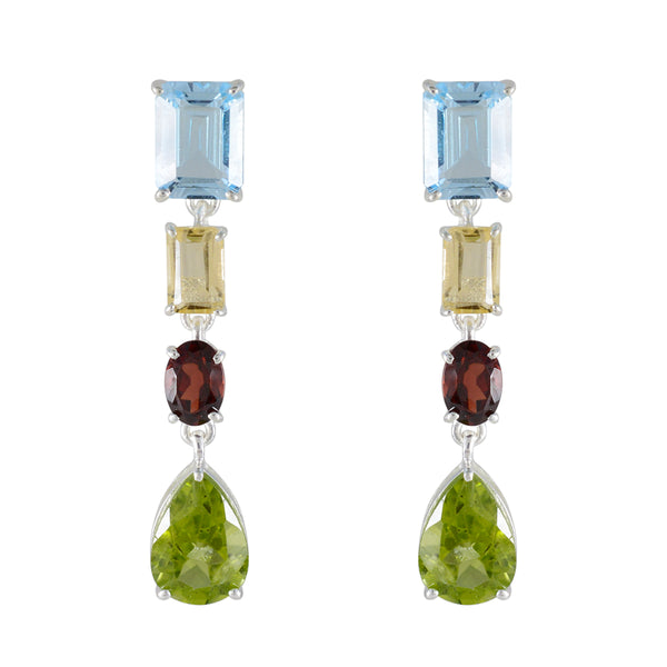 Multi-Middle-Eastern-Micaela-quarter-Stud-multicolor-Silver-Earring