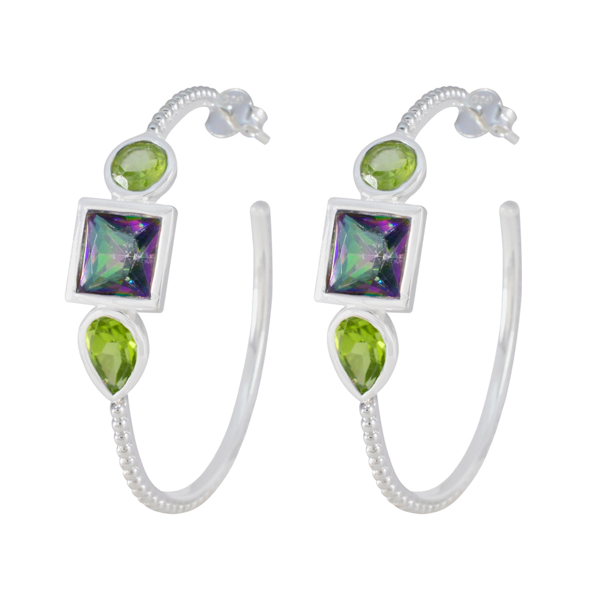 Multi-Russian-Yasmine-Trilogy-Stud-multicolor-925-Silver-Earring メイン画像