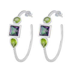 Multi-Russian-Yasmine-Trilogy-Stud-multicolor-925-Silver-Earring