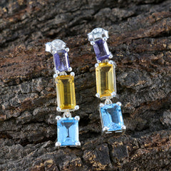 Multi-Russian-Olivia-multiple-Stud-multicolor-925-Sterling-Silver-Earring