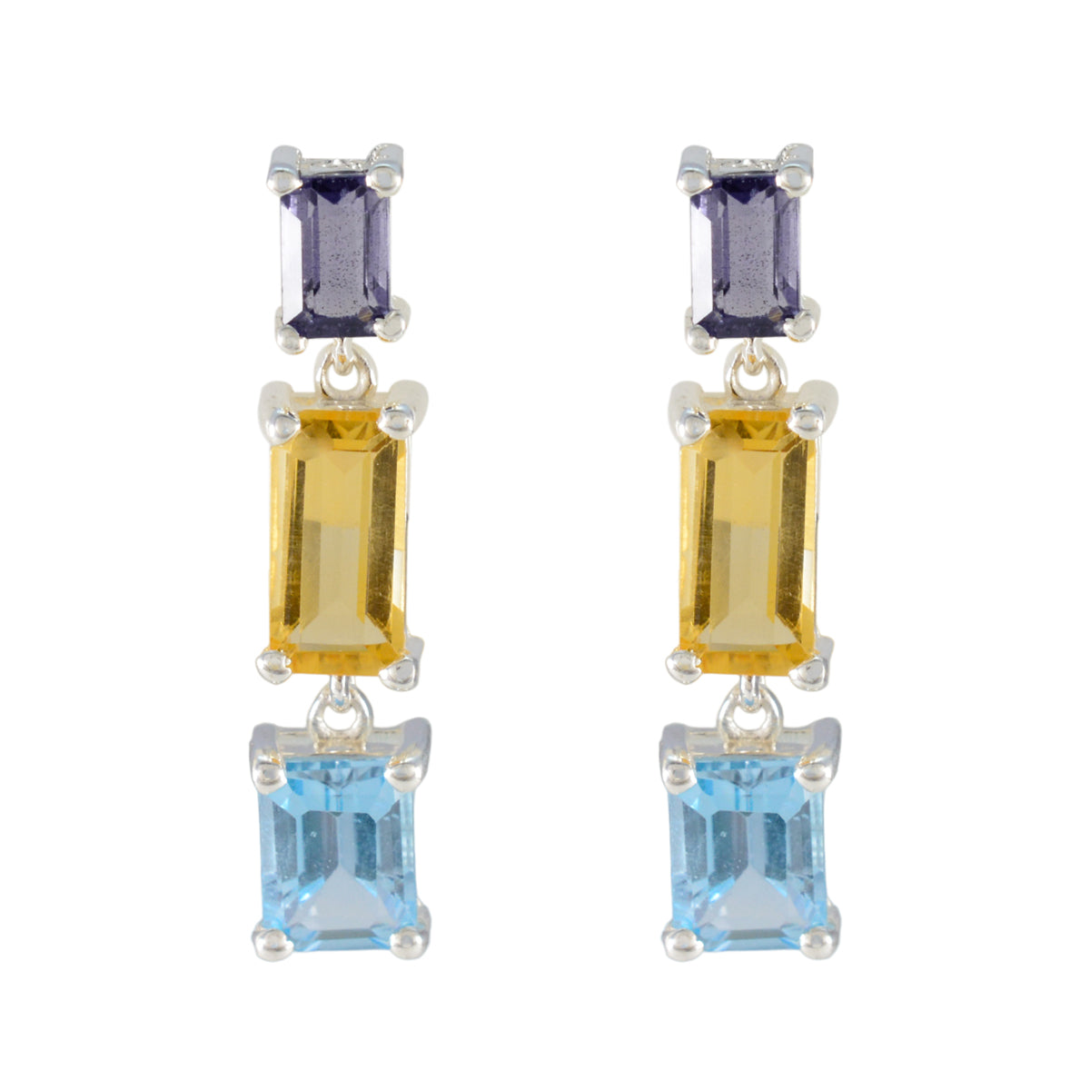 Multi-Russian-Olivia-multiple-Stud-multicolor-925-Sterling-Silver-Earring