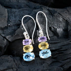 Multi-Egyptian-Zoey-multiple-Dangle-multicolor-Sterling-Silver-Earring