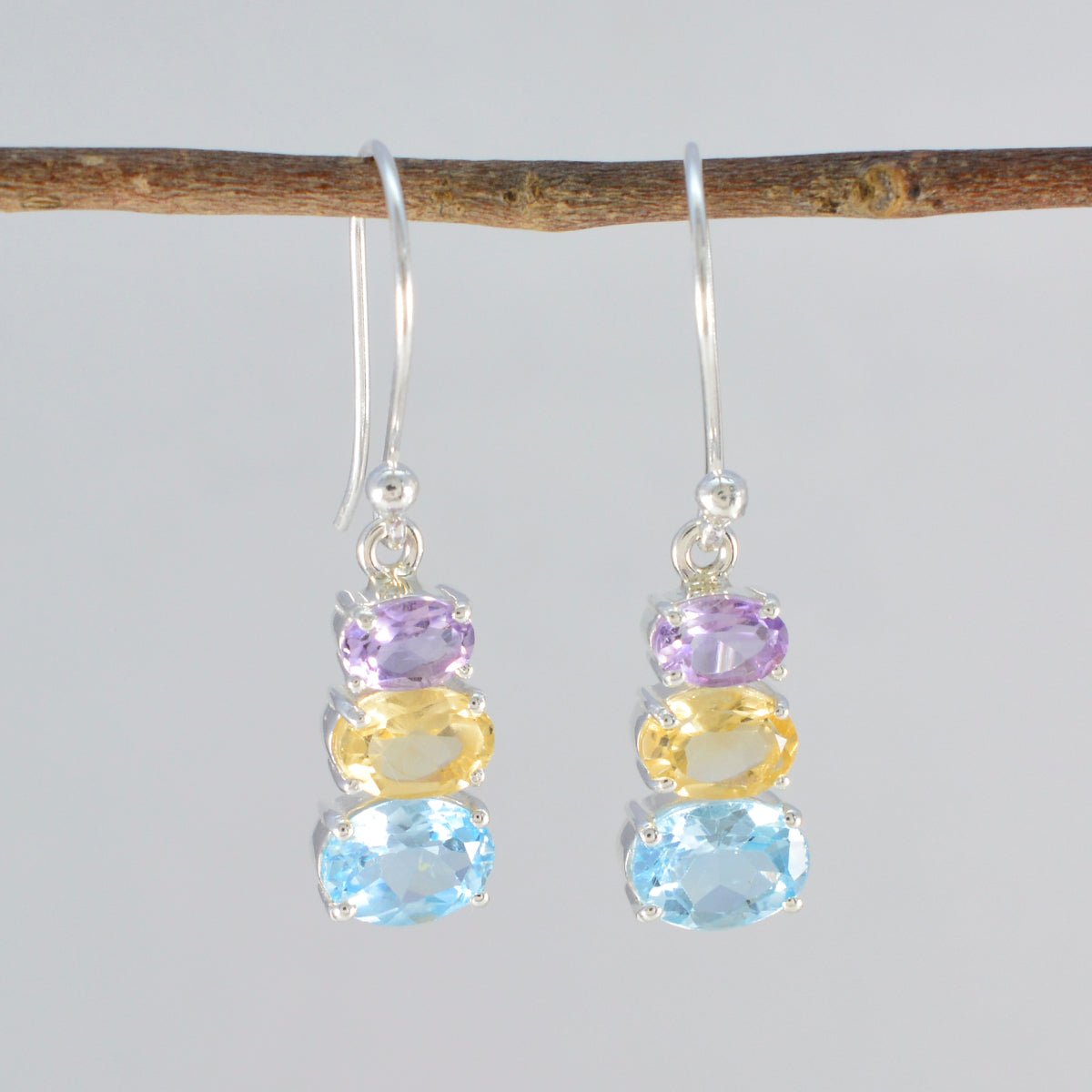 Multi-Egyptian-Zoey-multiple-Dangle-multicolor-Sterling-Silver-Earring