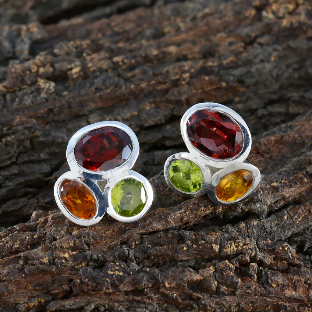 Multi-Turkish-Alejandra-multiple-Stud-multicolor-Sterling-Silver-Earring
