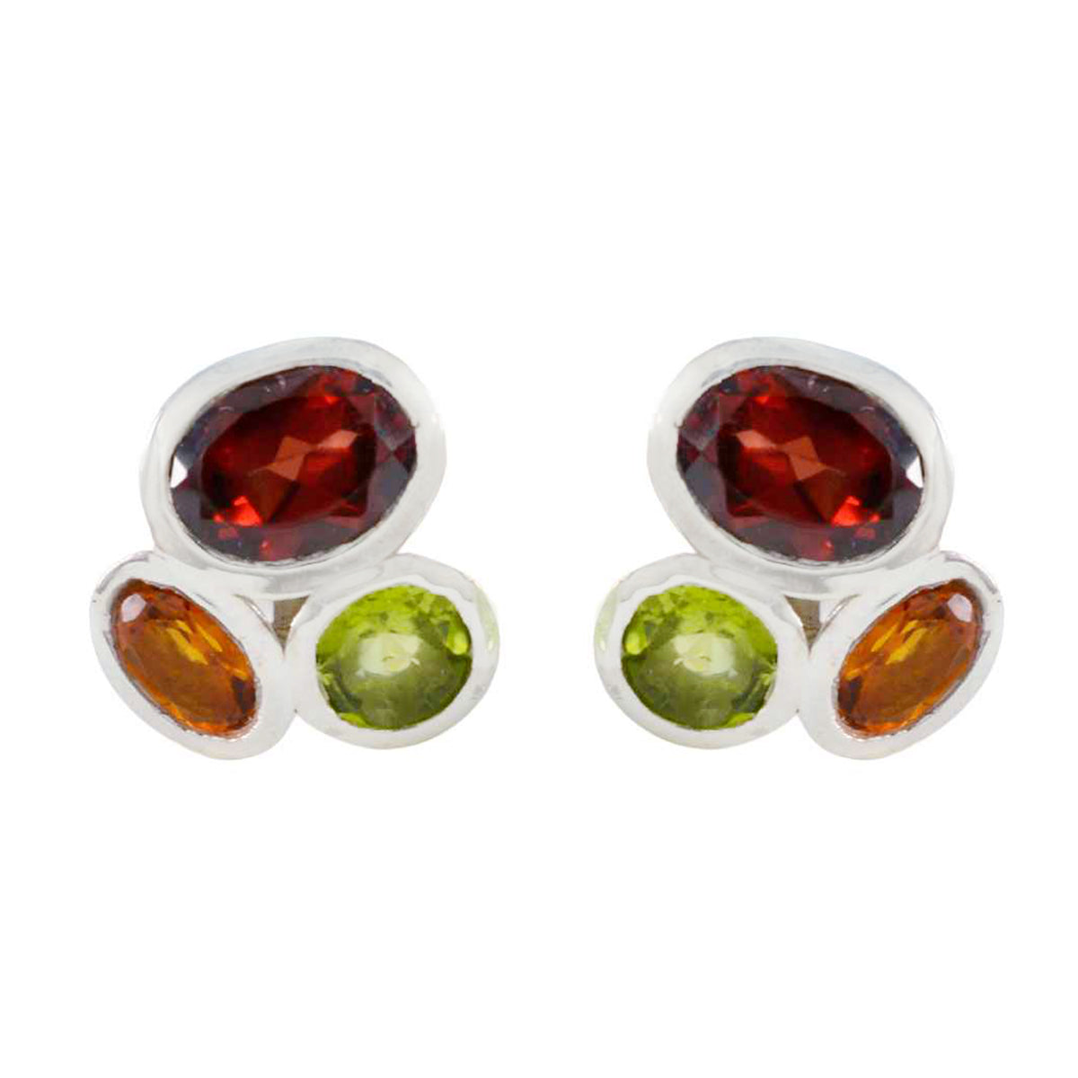 Multi-Turkish-Alejandra-multiple-Stud-multicolor-Sterling-Silver-Earring メイン画像