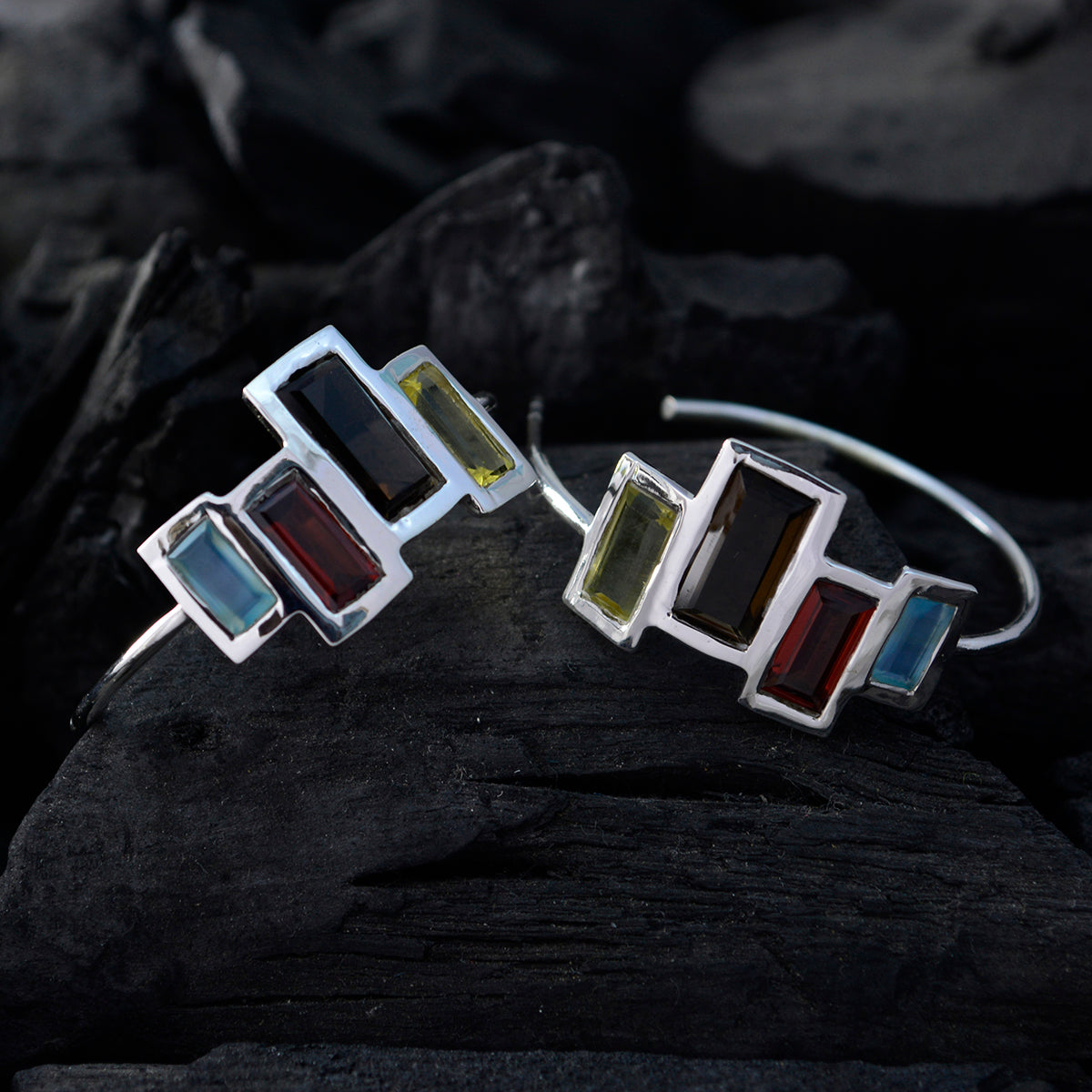 Multi-Turkish-Daniela-multiple-Stud-multicolor-925-Sterling-Silver-Earring