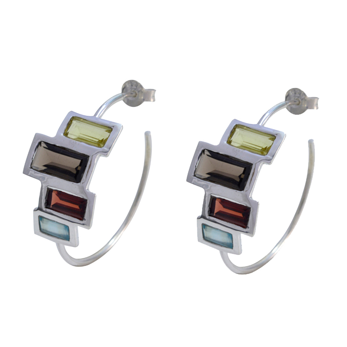 Multi-Turkish-Daniela-multiple-Stud-multicolor-925-Sterling-Silver-Earring