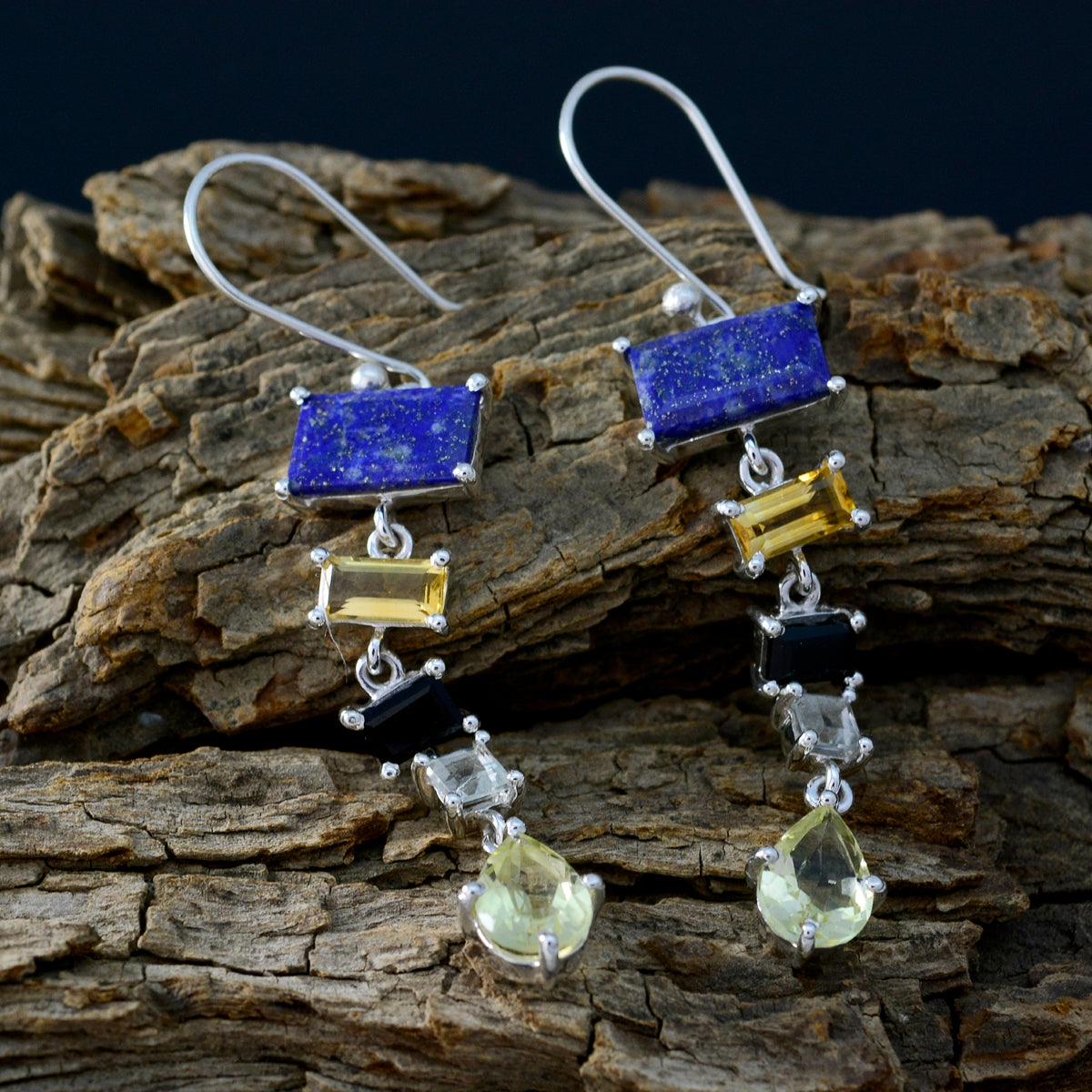 Multi-Middle-Eastern-Ana-multiple-Dangle-multicolor-92.5-Silver-Earring