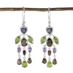 Multi-American-Ying-multiple-Dangle-multicolor-925-Silver-Earring