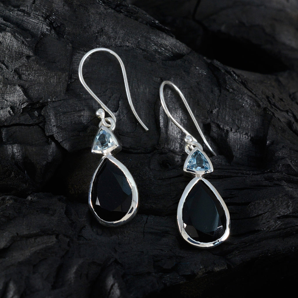 Multi-Egyptian-Cecilia-Toi-et-Moi-Dangle-multicolor-925-Silver-Earring