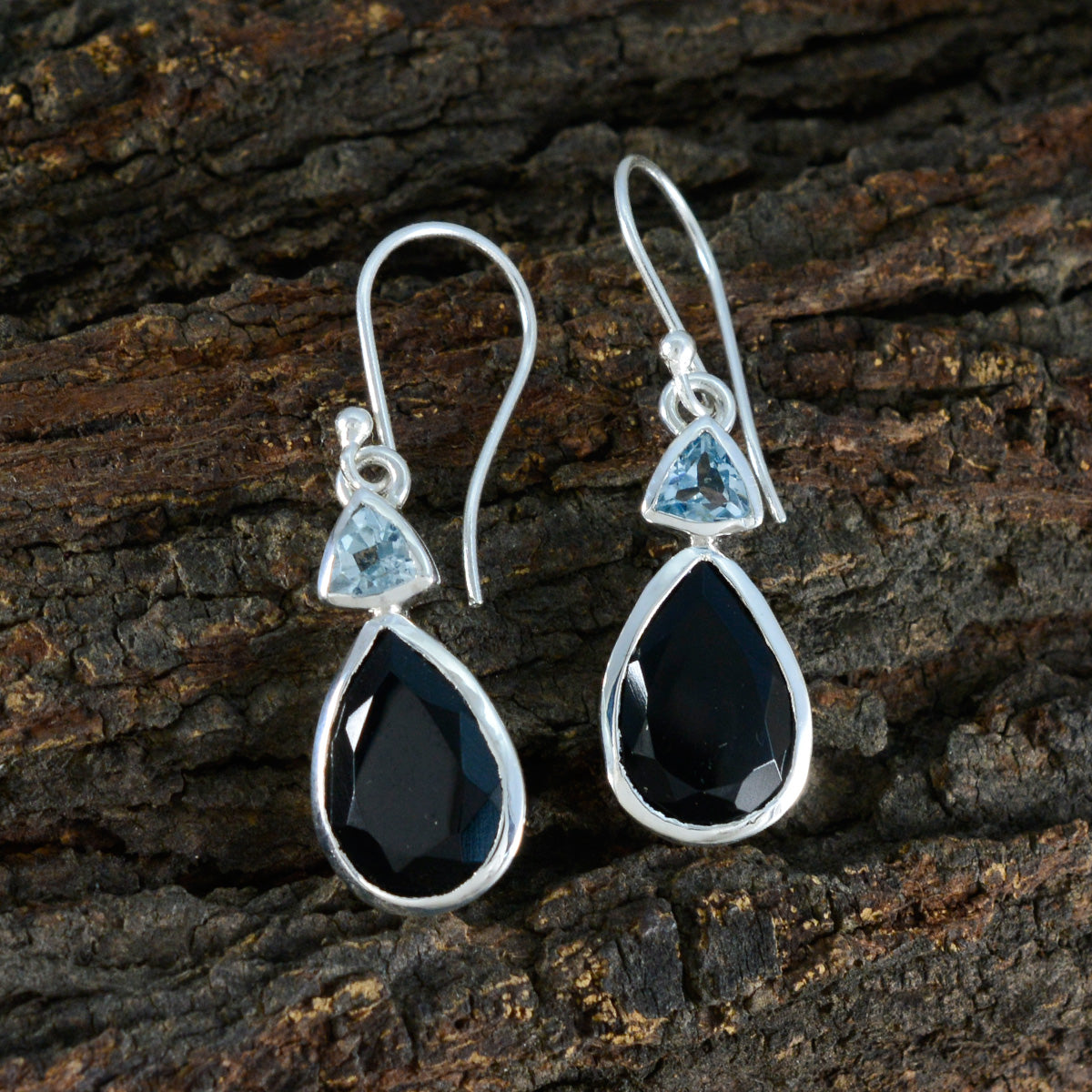 Multi-Egyptian-Cecilia-Toi-et-Moi-Dangle-multicolor-925-Silver-Earring