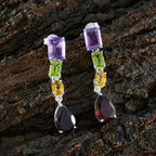 Multi-Mexican-Milagros-quarter-Stud-multicolor-Sterling-Silver-Earring