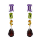 Multi-Mexican-Milagros-quarter-Stud-multicolor-Sterling-Silver-Earring