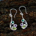 Multi-French-Alice-quarter-Dangle-multicolor-925-Sterling-Silver-Earring